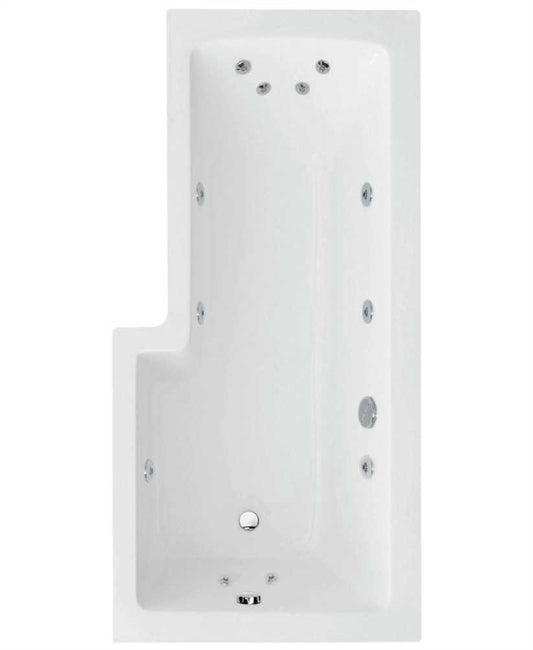 L SHAPE Single Ended Right Hand 12 Jet Whirlpool Bath & Panel