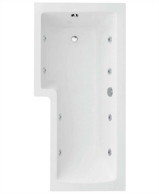 L SHAPE Single Ended Left Hand 8 Jet Whirlpool Bath & Panel