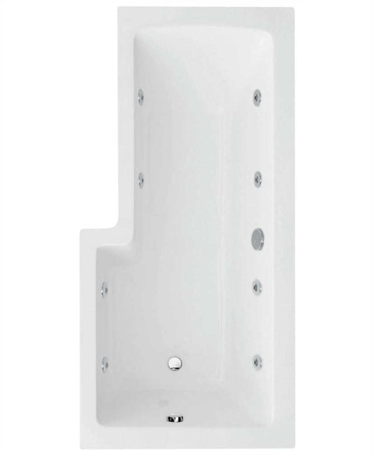 L SHAPE Single Ended Right Hand 8 Jet Whirlpool Bath & Panel