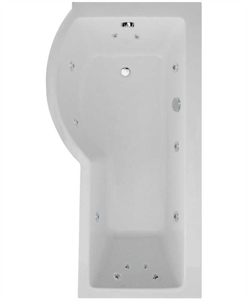 P SHAPE Single Ended Left Hand 12 Jet Whirlpool Bath & Panel