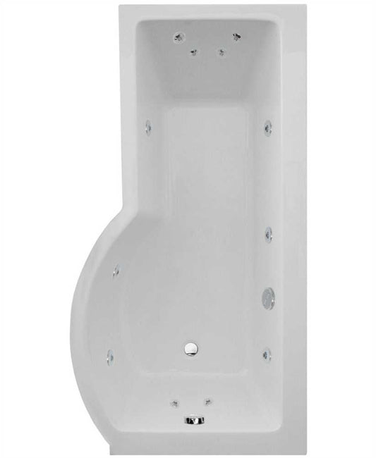 P SHAPE Single Ended Right Hand 12 Jet Whirlpool Bath & Panel
