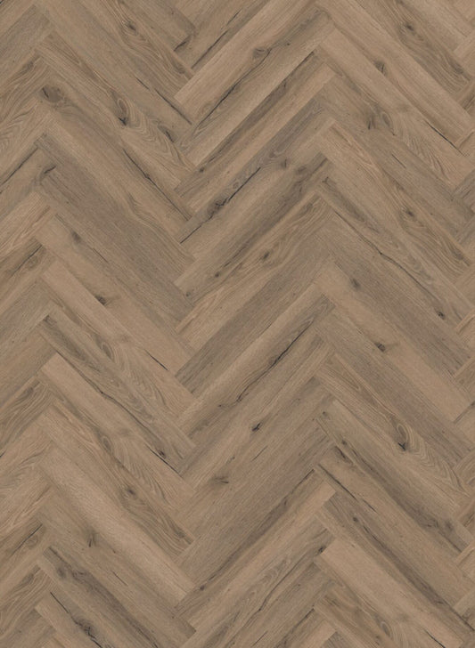 Mocha Oak Herringbone LVT Dryback