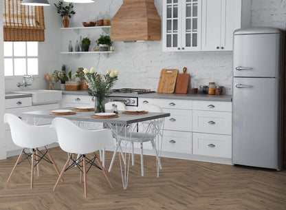Mocha Oak Herringbone LVT Dryback
