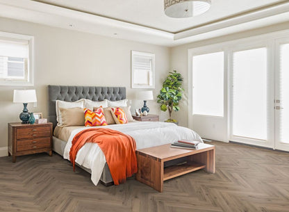 Mocha Oak Herringbone LVT Dryback