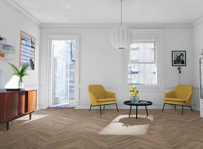 Mocha Oak Herringbone LVT Dryback