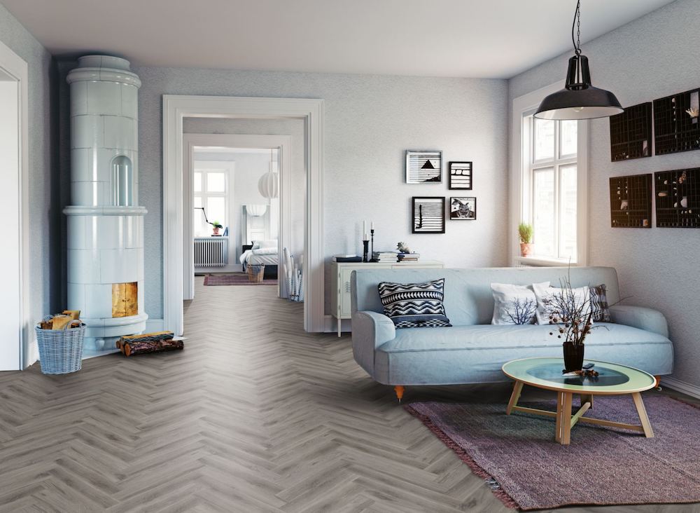 Rustic Grey Oak Herringbone LVT Dryback