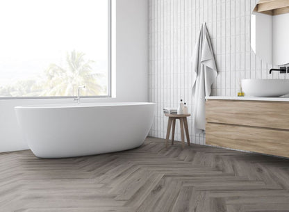 Rustic Grey Oak Herringbone LVT Dryback