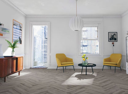 Rustic Grey Oak Herringbone LVT Dryback