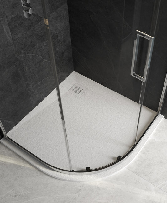 SLATE White Quadrant Shower Tray & Waste