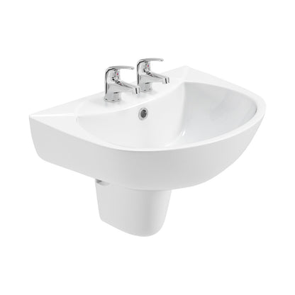 STRATA 2 Tap Hole Wash Basin & Semi Pedestal