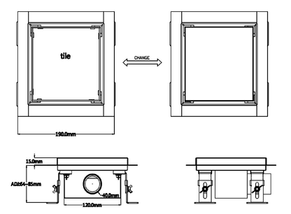 Square Stainless Steel Wetroom Floor Drain