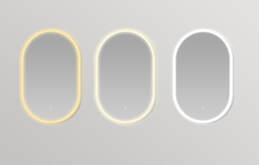 Pill Shaped 800x500mm LED Demister Mirror