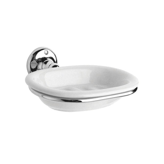 STOCKTON Traditional Ceramic Soap Dish Chrome