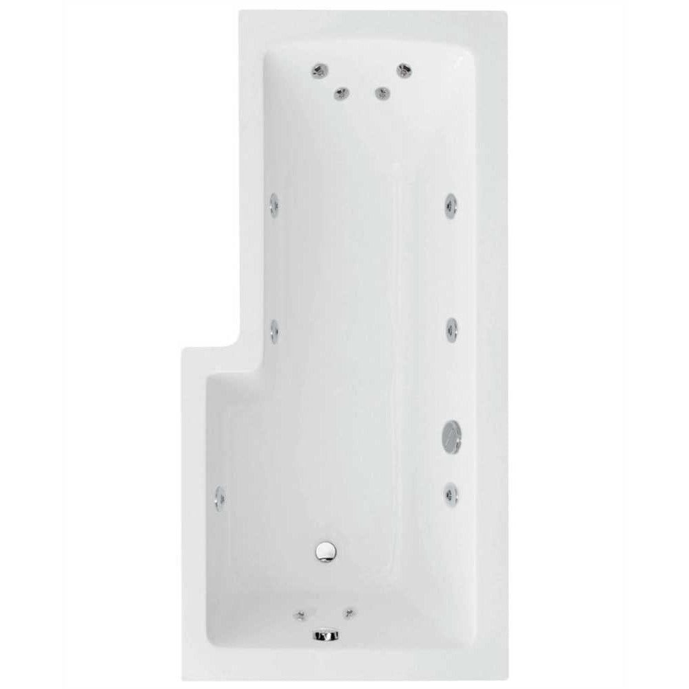 L SHAPE Right Hand Single Ended 12 Jet Whirlpool Bath & Panel