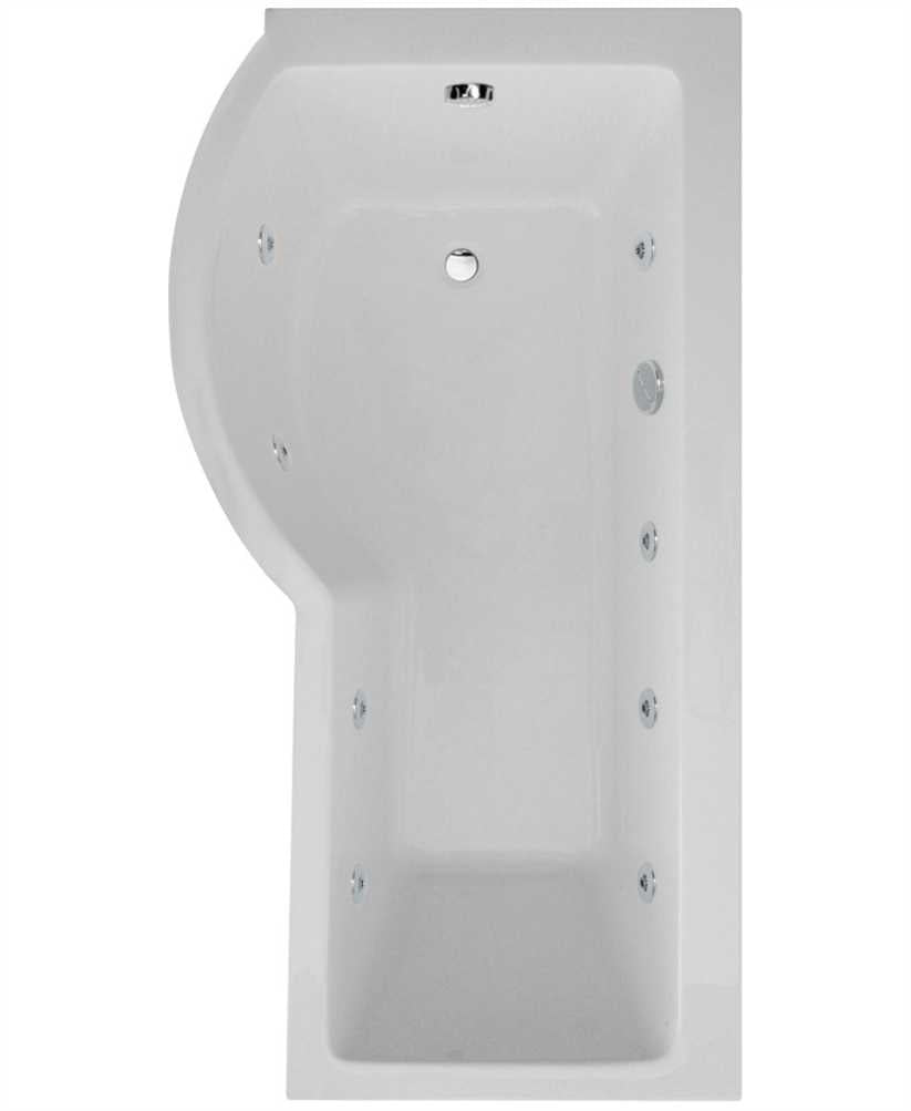 P SHAPE Left Hand Single Ended 8 Jet Whirlpool Bath & Panel
