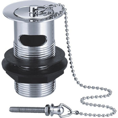 Brass Basin Waste With Metal Plug & Chain Chrome