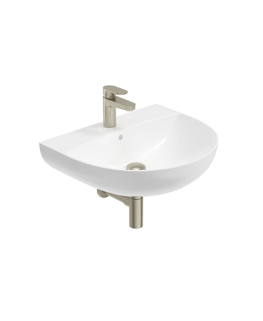 HORIZON Round 1 Tap Hole Wash Basin & Bottle Trap Brushed Nickel