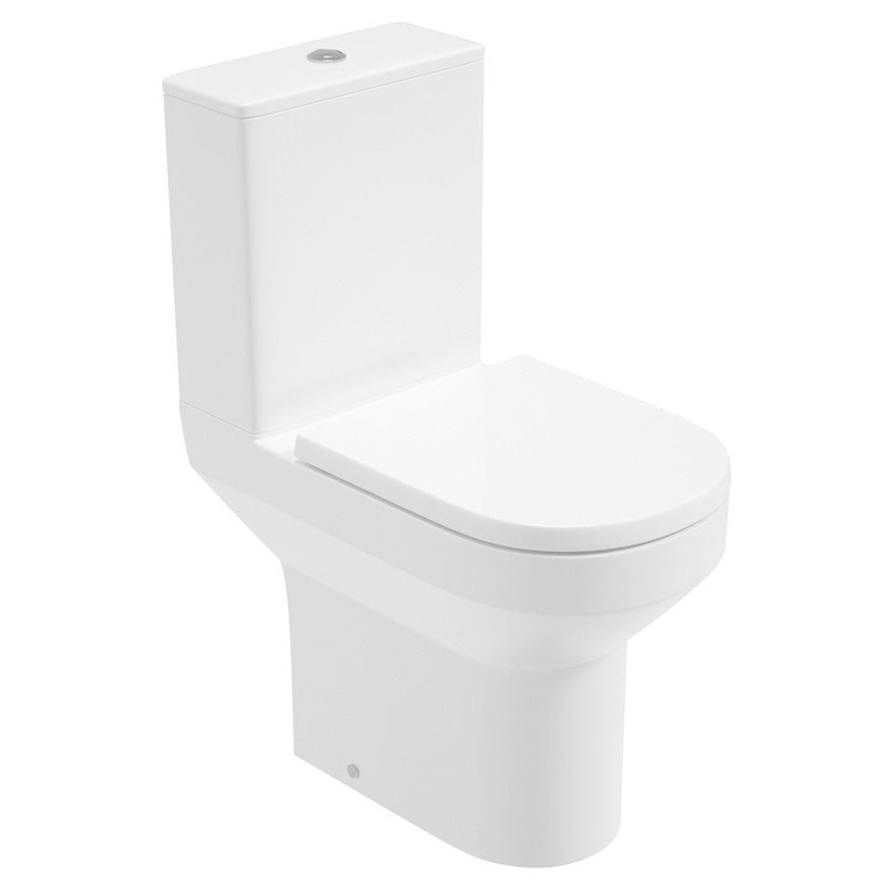 Base Rimless Comfort Height Open Back Close Coupled WC & Soft Close Seat Seat