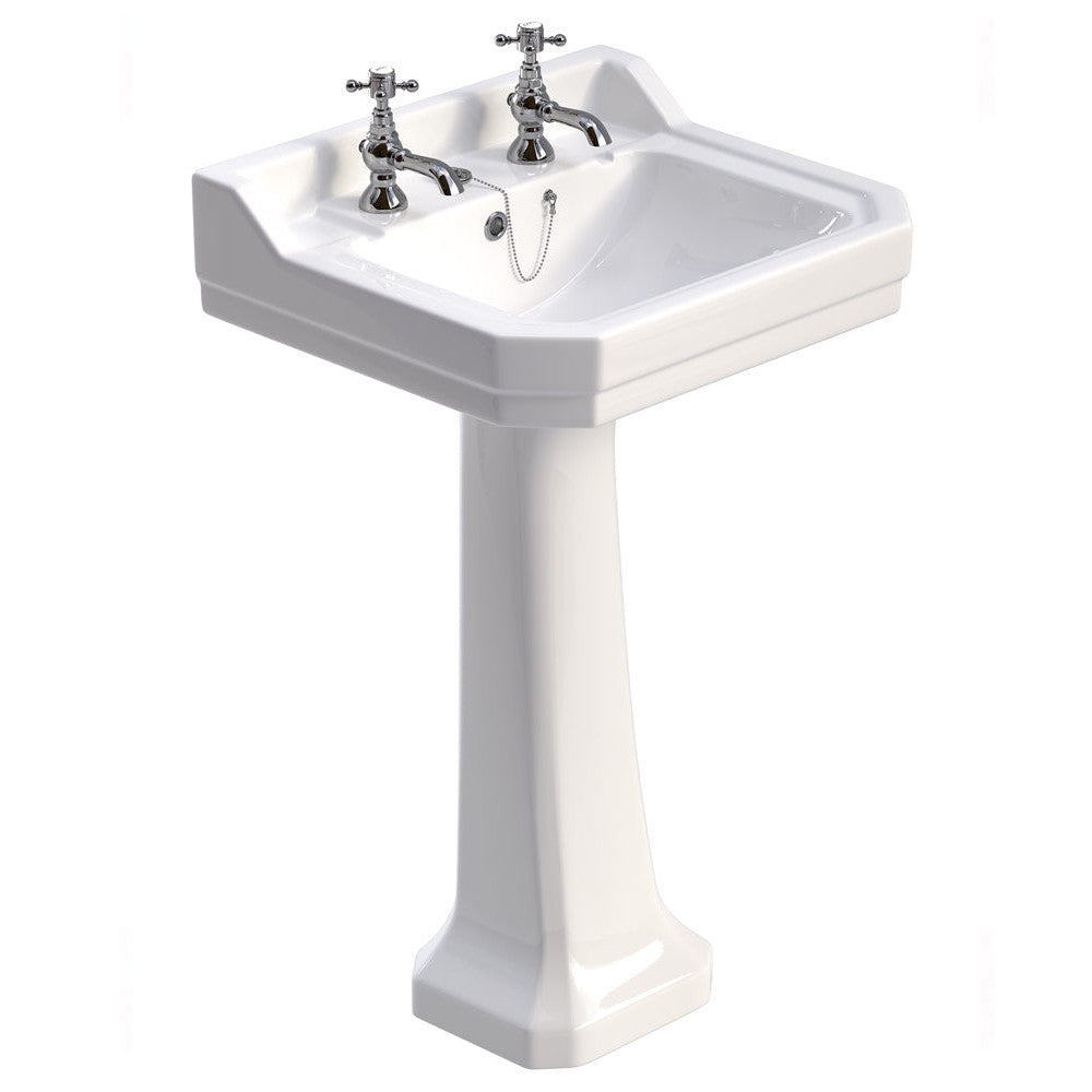 WESTBURY 2 Tap Hole Wash Basin & Full Pedestal