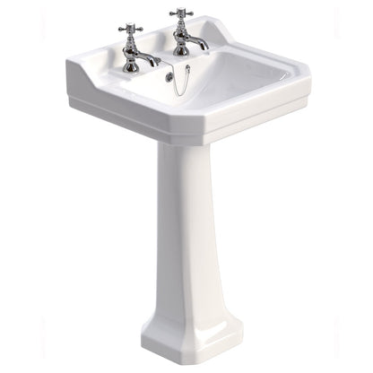WESTBURY 2 Tap Hole Wash Basin & Full Pedestal